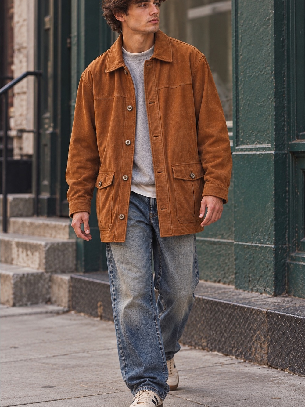 Timberland Vintage 90s Weathergear Leather Barn Coat Chore Jacket Large
